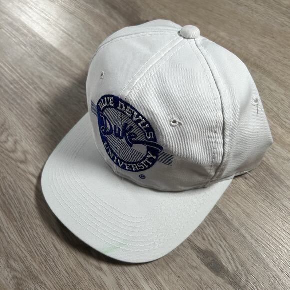 Vintage Duke Blue Devils Hat Snapback College The Game Circle Logo White Cap - Picture 9 of 10